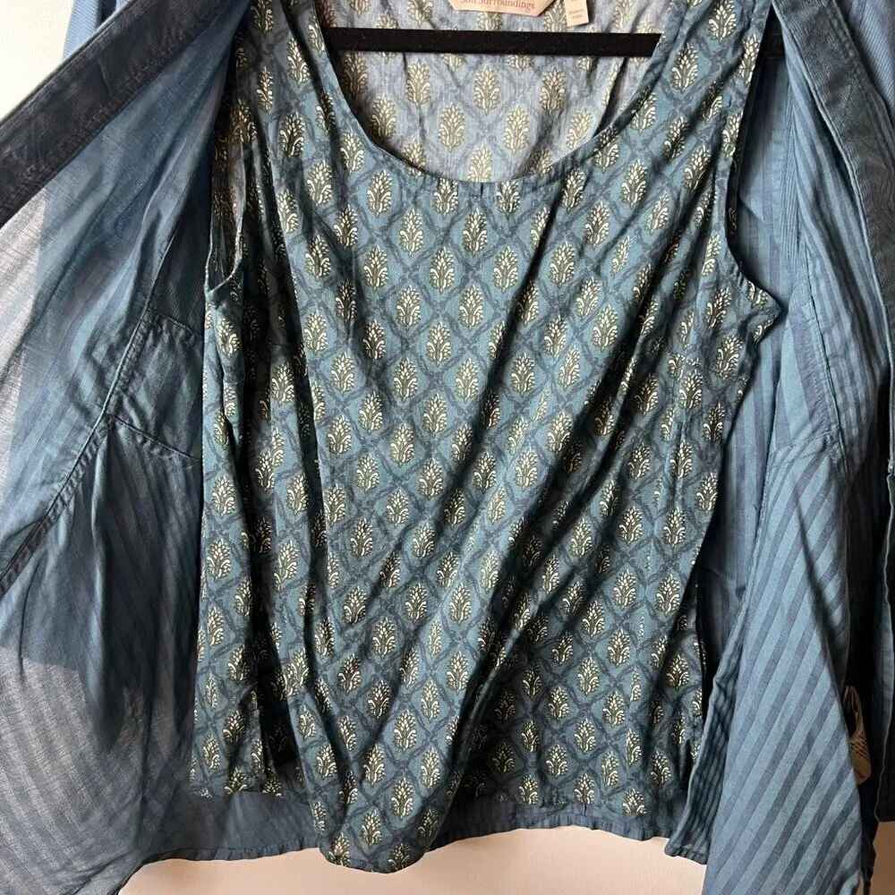 Soft surroundings 2 piece blue top‎ women’s size XS